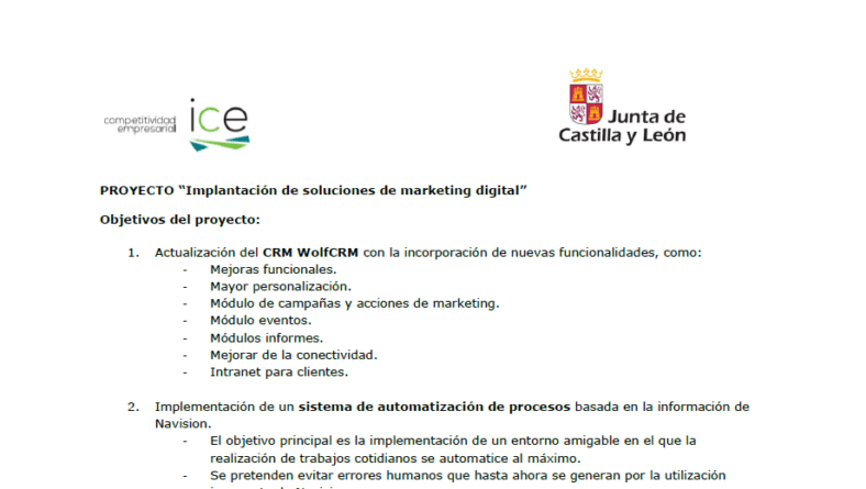 PROYECTO “Implantación de soluciones de marketing digital”