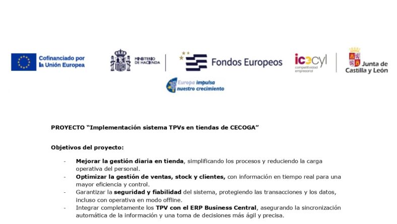 PROYECTO “Implementación sistema TPVs en tiendas Cecoga”